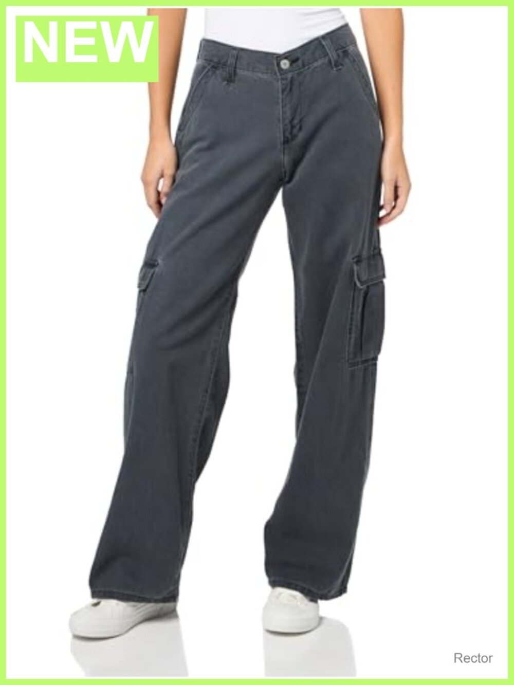 Womens Superlow Loose Cargo Pants Low Rise Straight Leg Utility Pockets